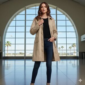 Champagne Metallic Rain Jacket 18 | Sleek Minimalist Water Resistant Coat